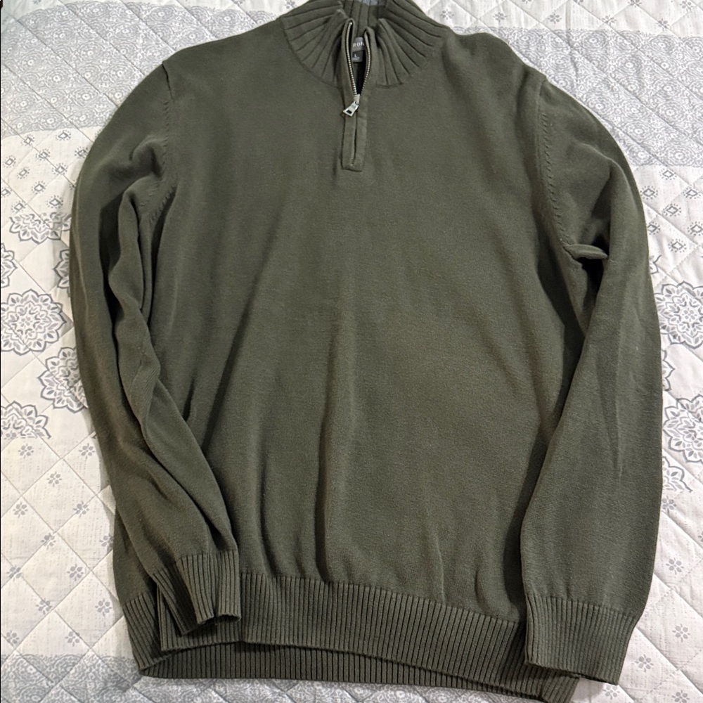 Merona Men's Olive Green Zip-Up Sweater